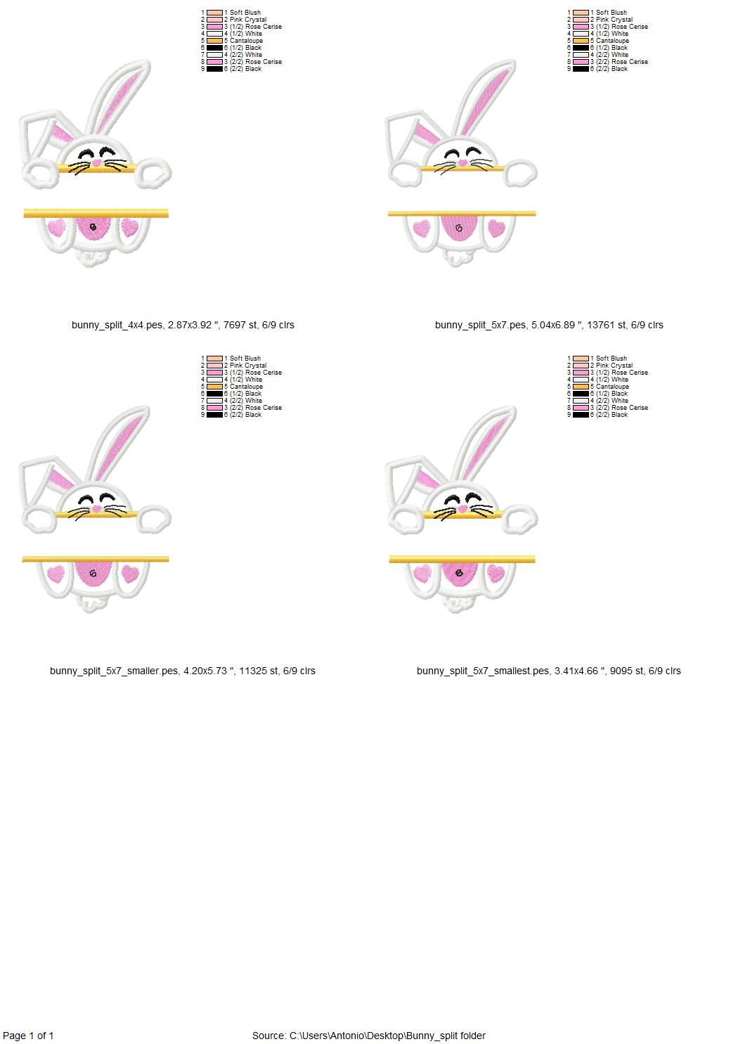 Lovely Split Bunny for Name