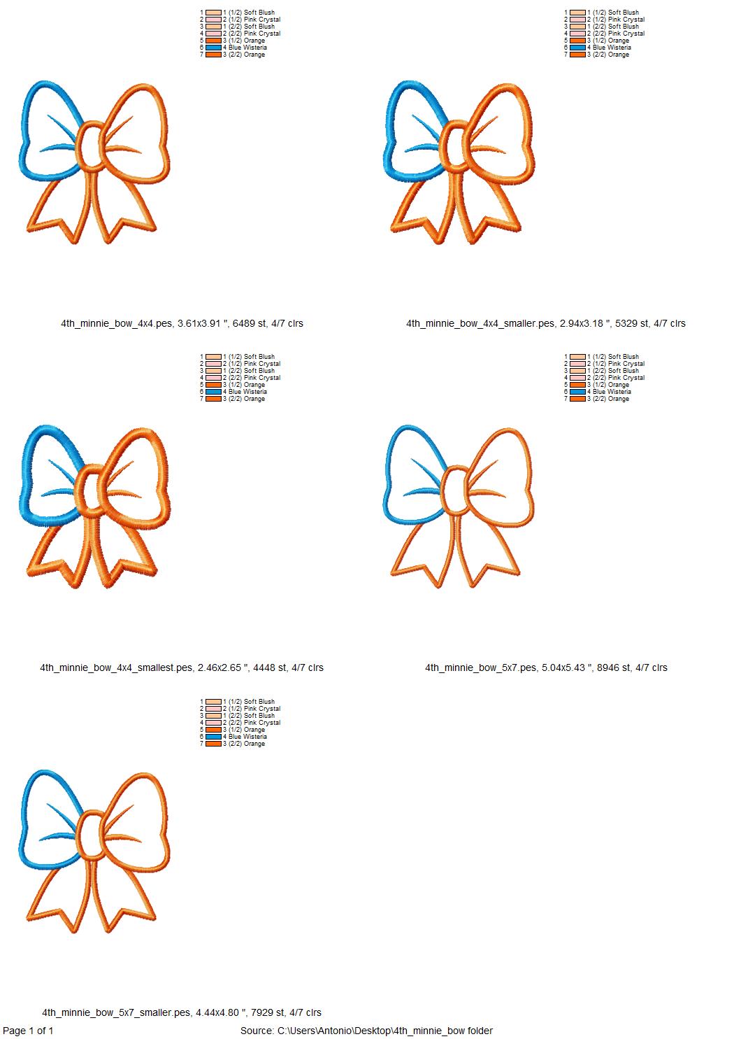 Patriotic Bow Applique