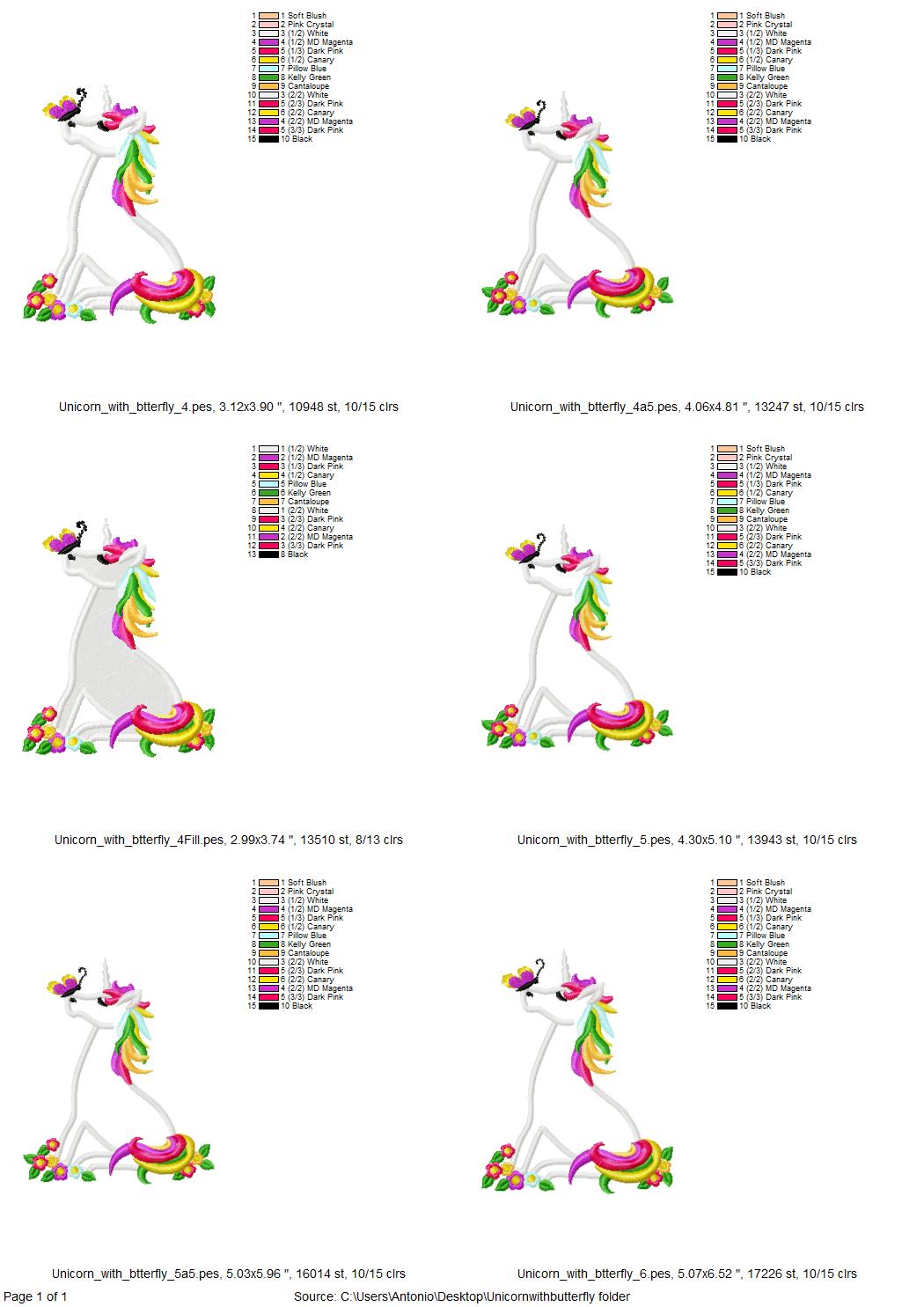 Rainbow Unicorn with Butterfly