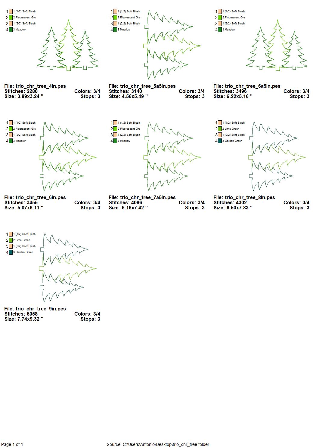 Woodland Tree Trio Applique