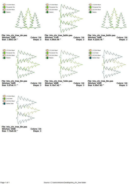 Woodland Tree Trio Applique