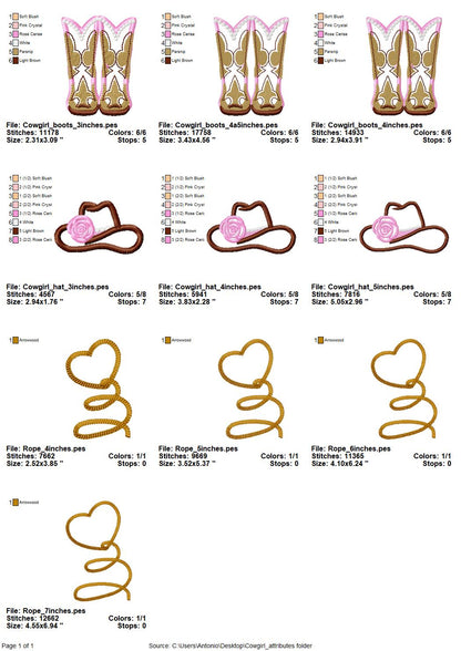 Cowgirl attributes Set of 3