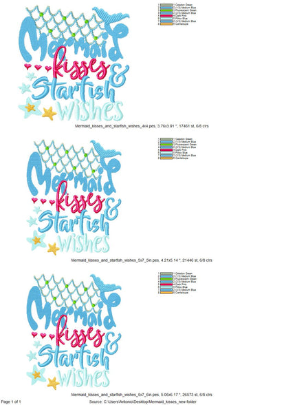 Mermaid Kisses and Starfish Wishes Saying