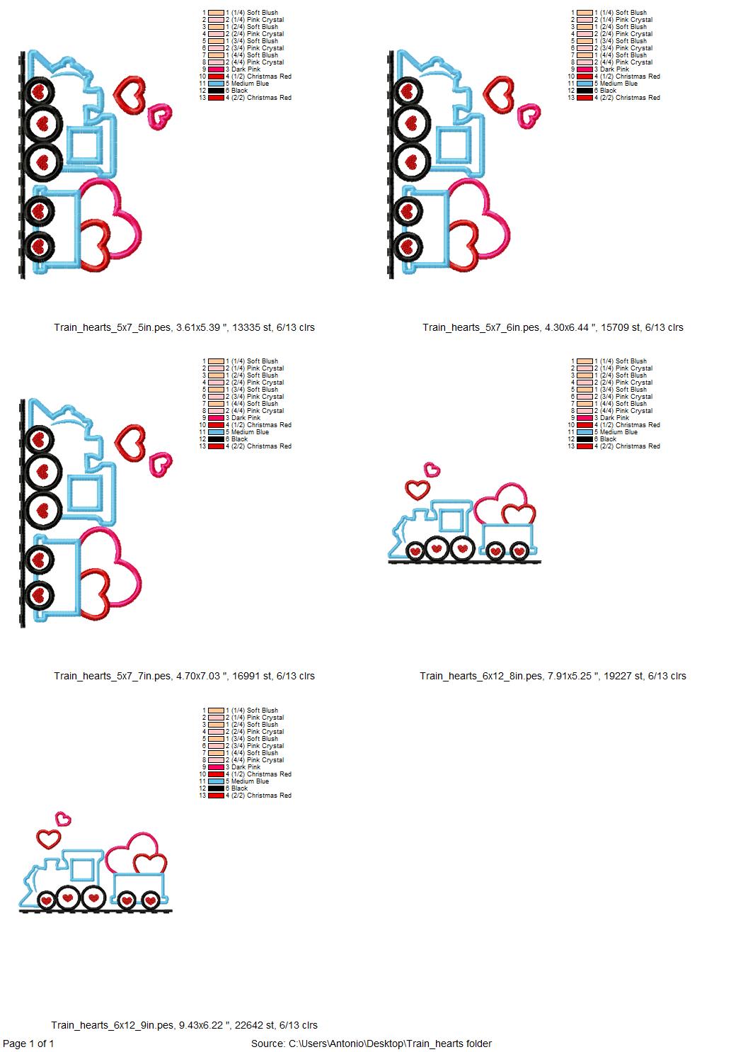 Valentines Day Train with Hearts