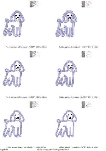 Fringed Poodle Puppy Applique