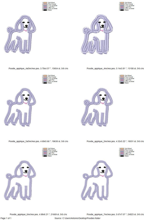 Fringed Poodle Puppy Applique