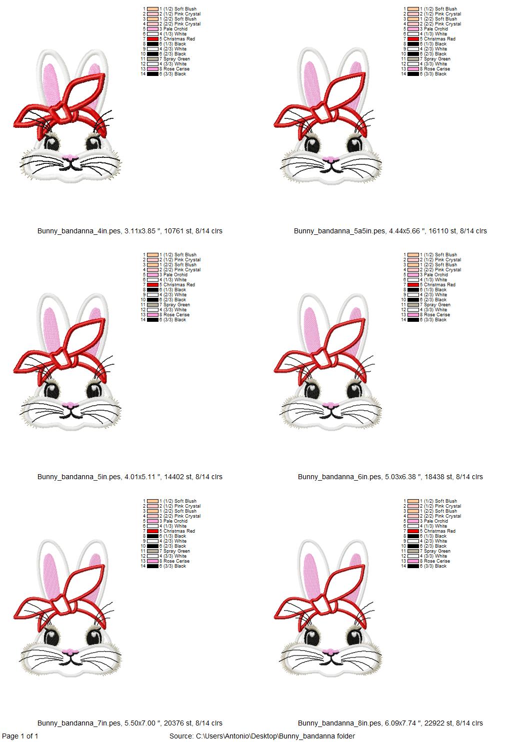 Easter Bunny with Bandanna Applique