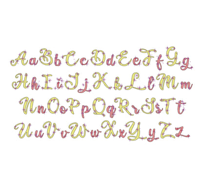 Sparkling Font Night Starry Sky