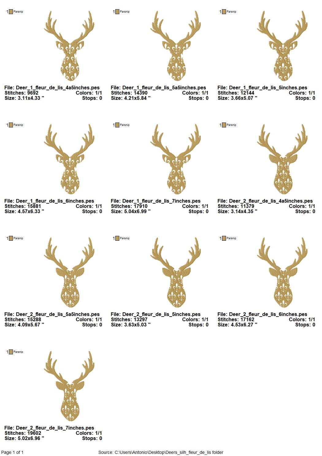 Fleur de Lis Deer Outline