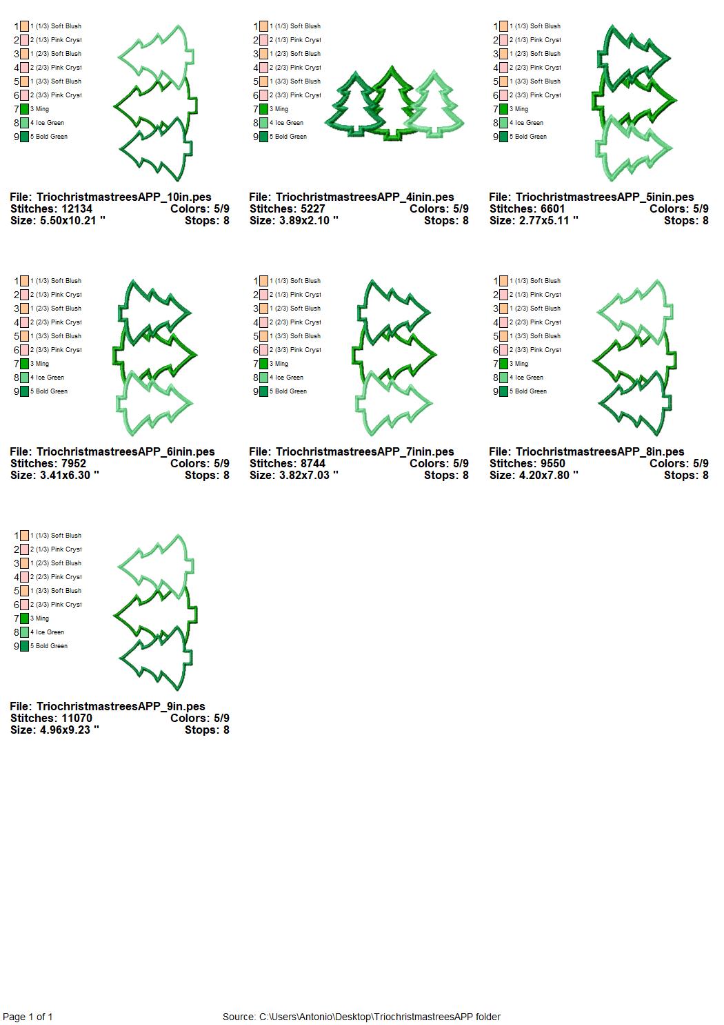 Woodland Tree Trio Applique