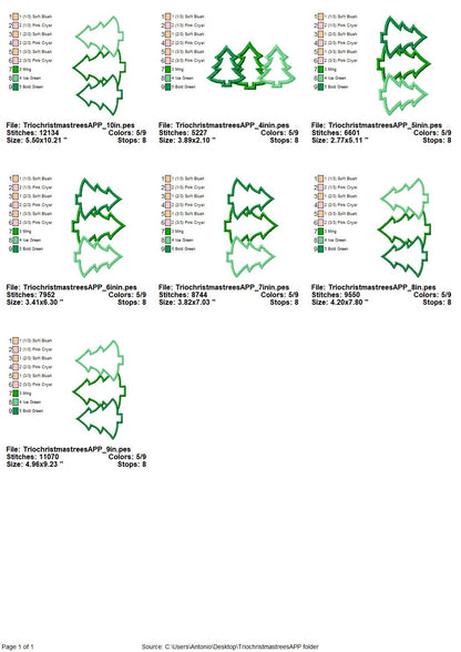 Woodland Tree Trio Applique
