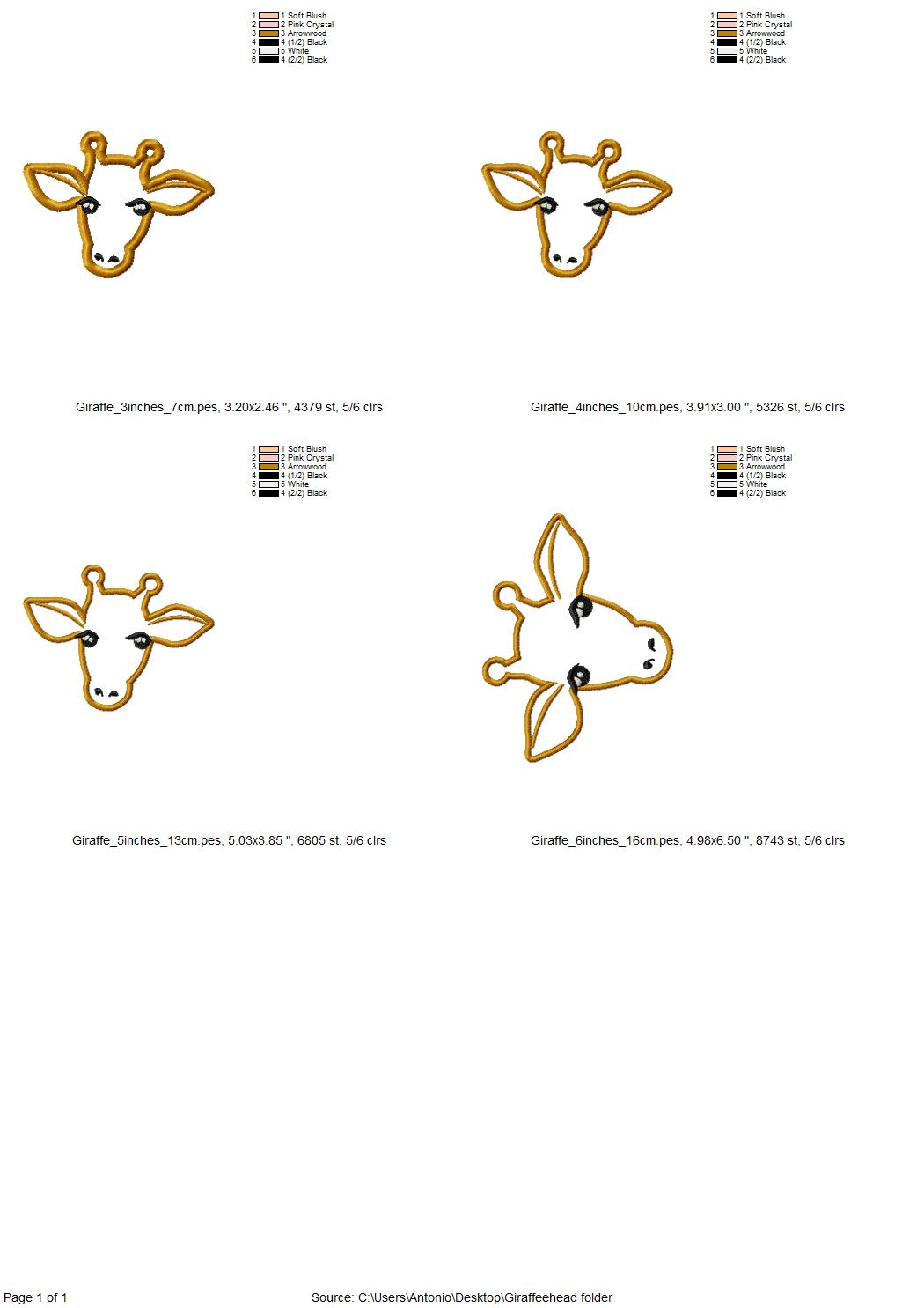 Cute Giraffe Applique