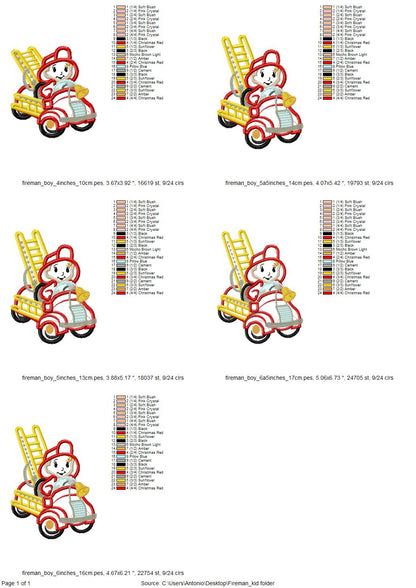 Fireman Boy Applique