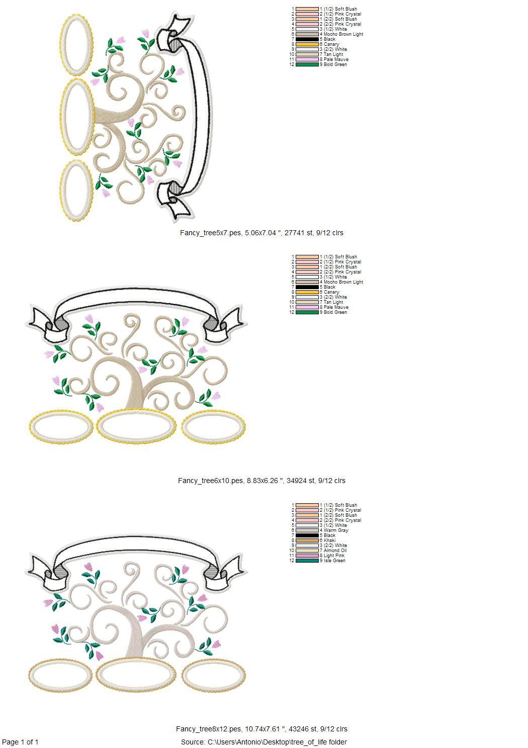 Fancy Romantic Family Tree Set