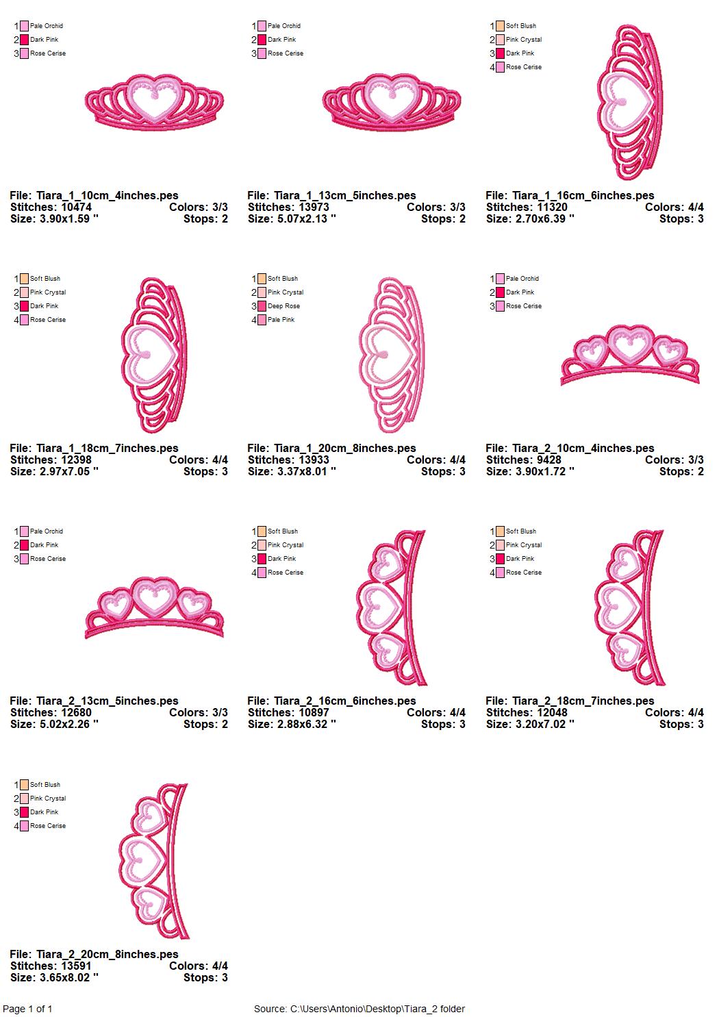 Princess Tiara Crown Set of 2