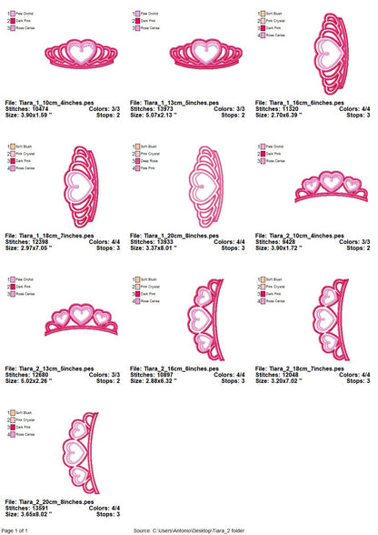 Princess Tiara Crown Set of 2