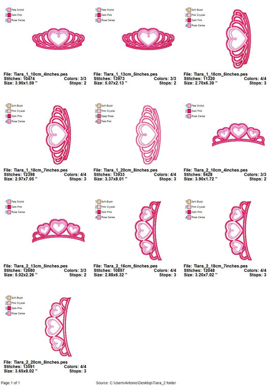 Princess Tiara Crown Set of 2