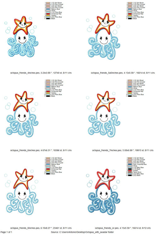 Octopus and Starfish Friends