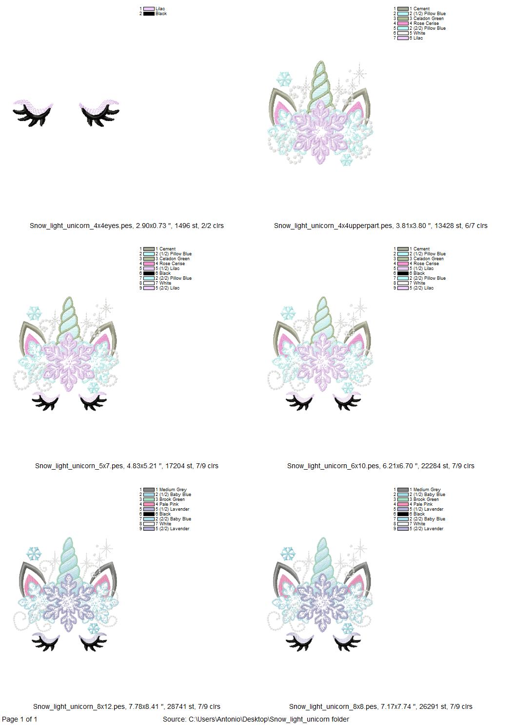 Frozen Snowflake Christmas Unicorn