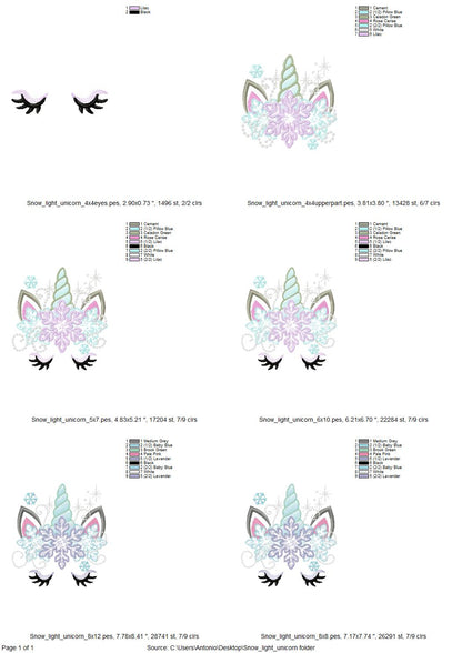 Frozen Snowflake Christmas Unicorn