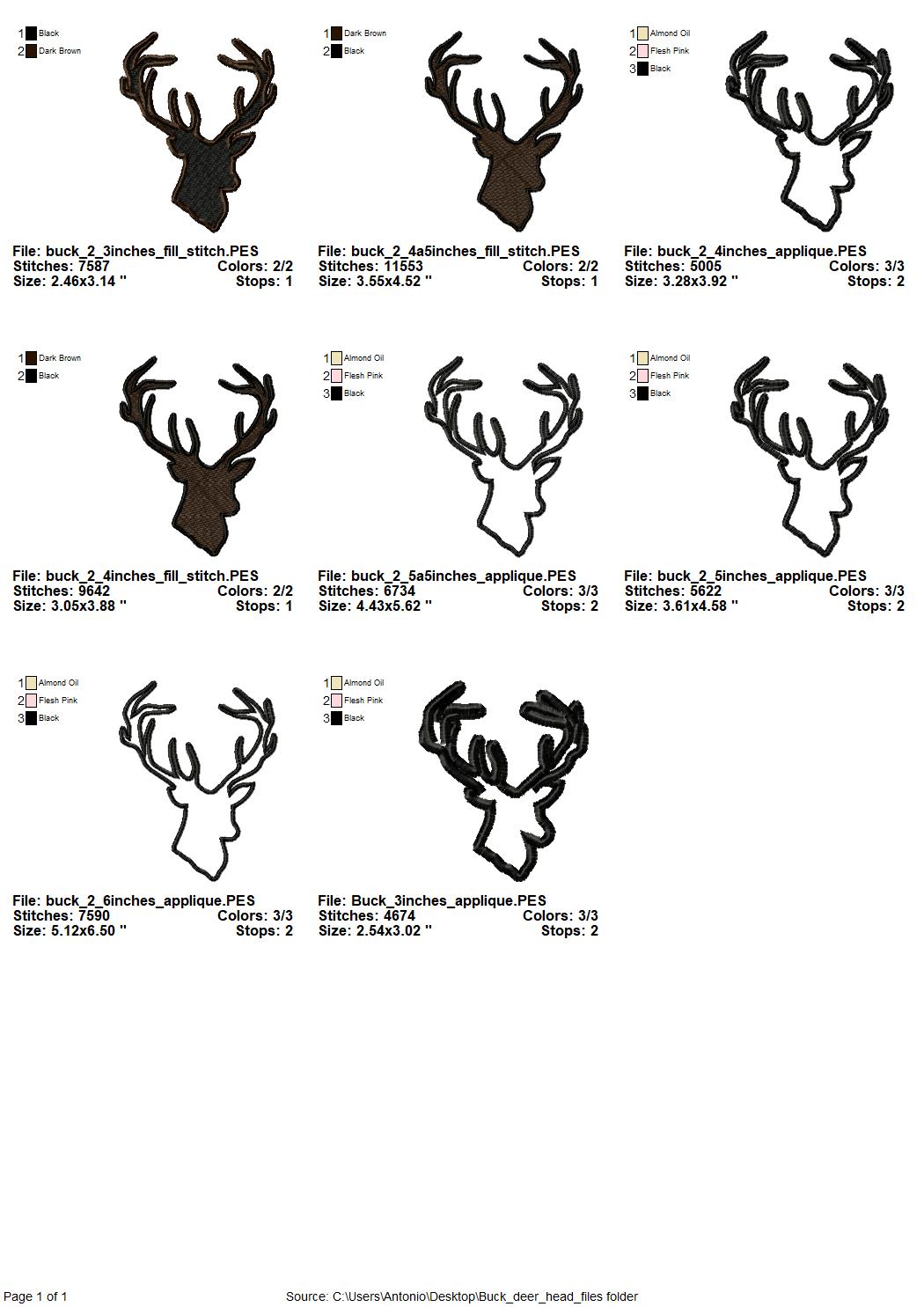 Buck Applique and Fill Stitch