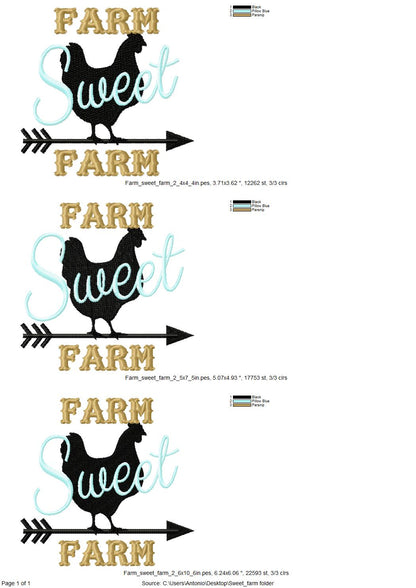 Farm Sweet Farm Saying and Chicken