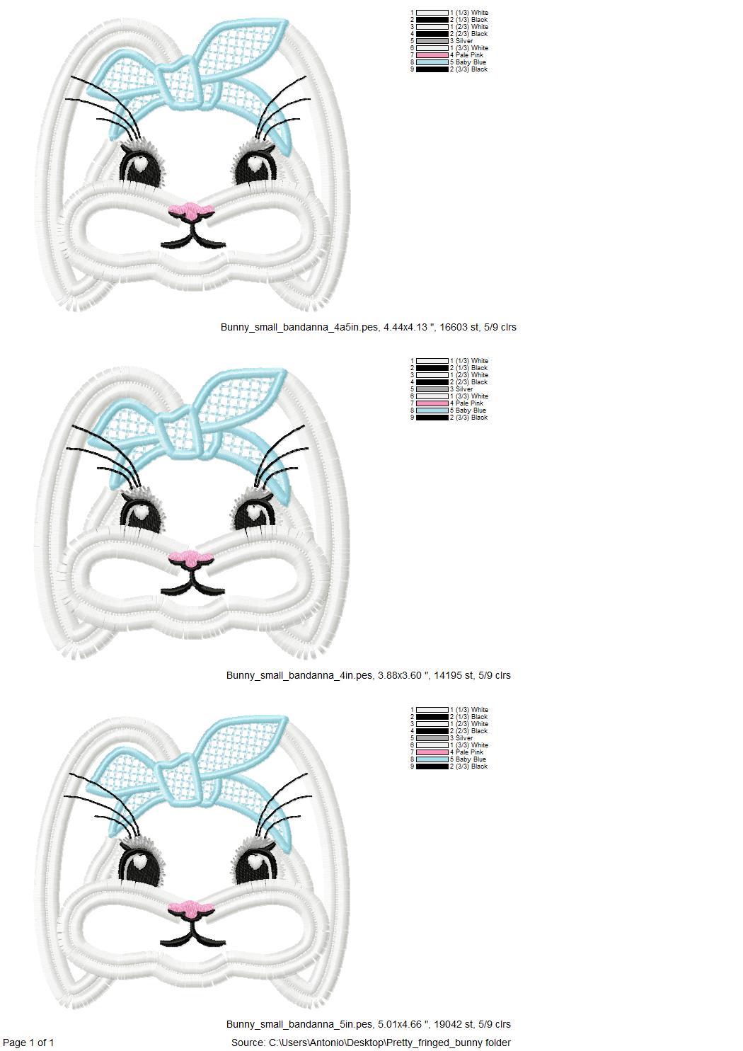 Fringed Bunny with Bandanna