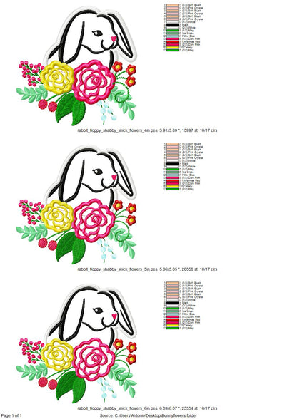 Floral Bunny Applique