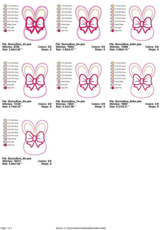 Easter Bunny with Bow Applique