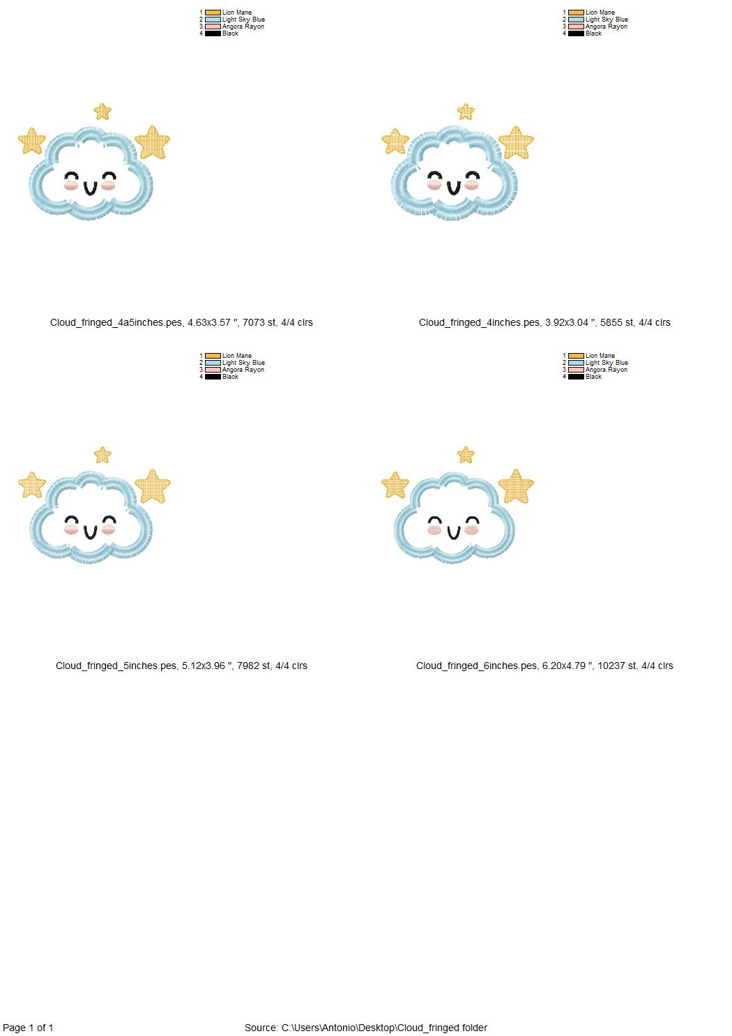 Fringed Fluffy Cute Cloud