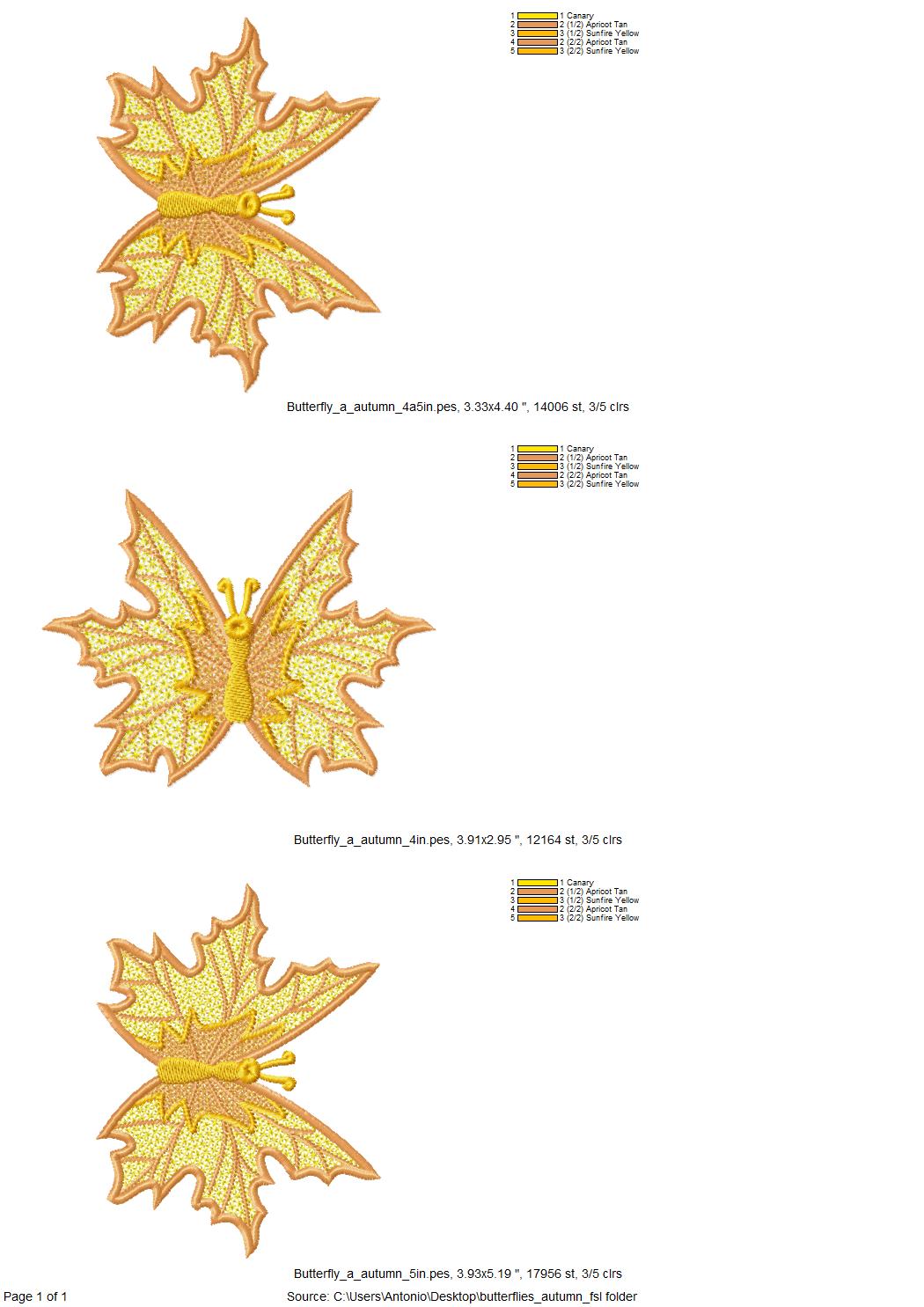 Precious Fall Leaf Butterfly FSL