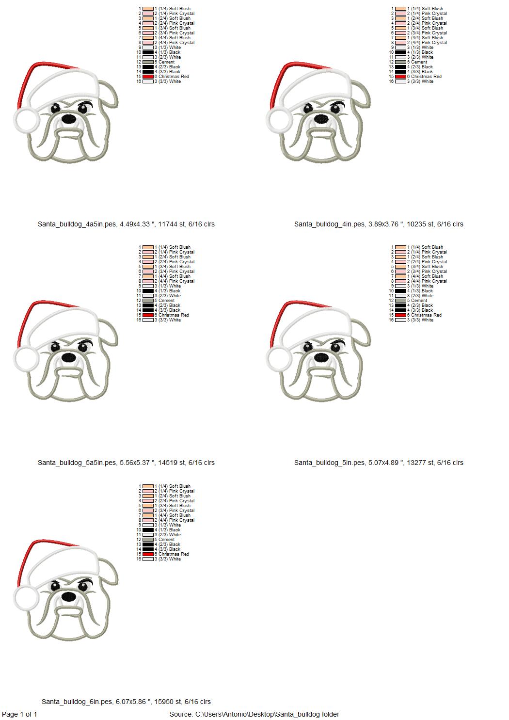 Bulldog with Santa Hat