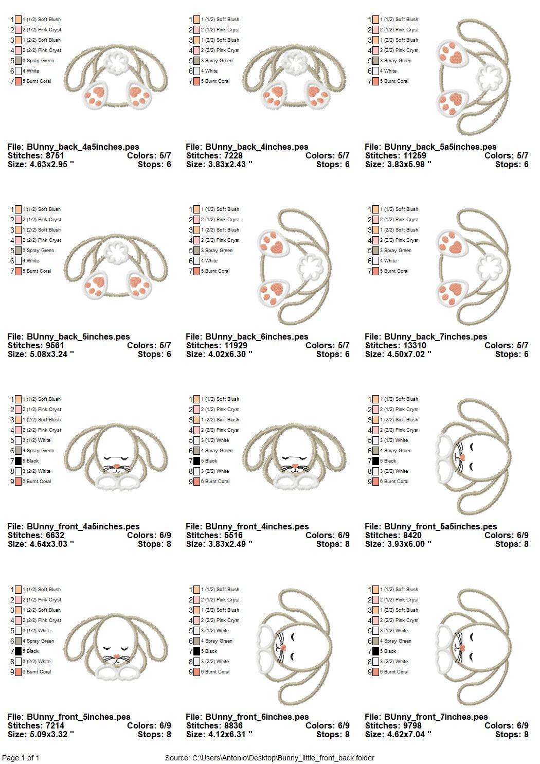 Little Bunny front and back
