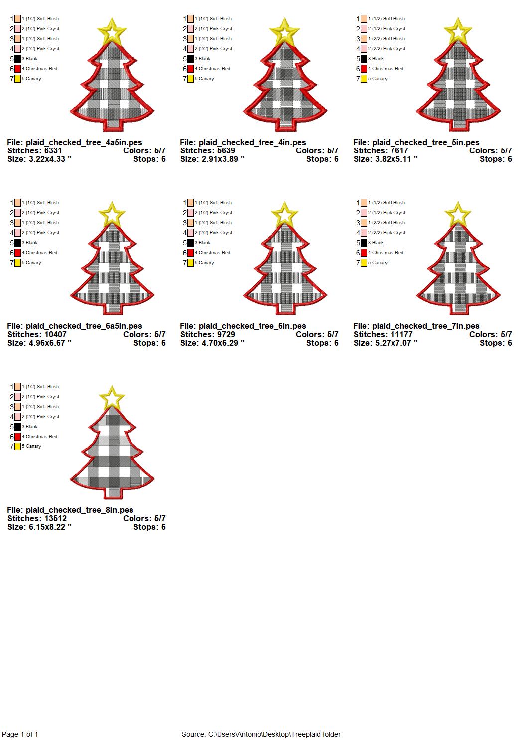 Gingham Plaid Christmas Tree