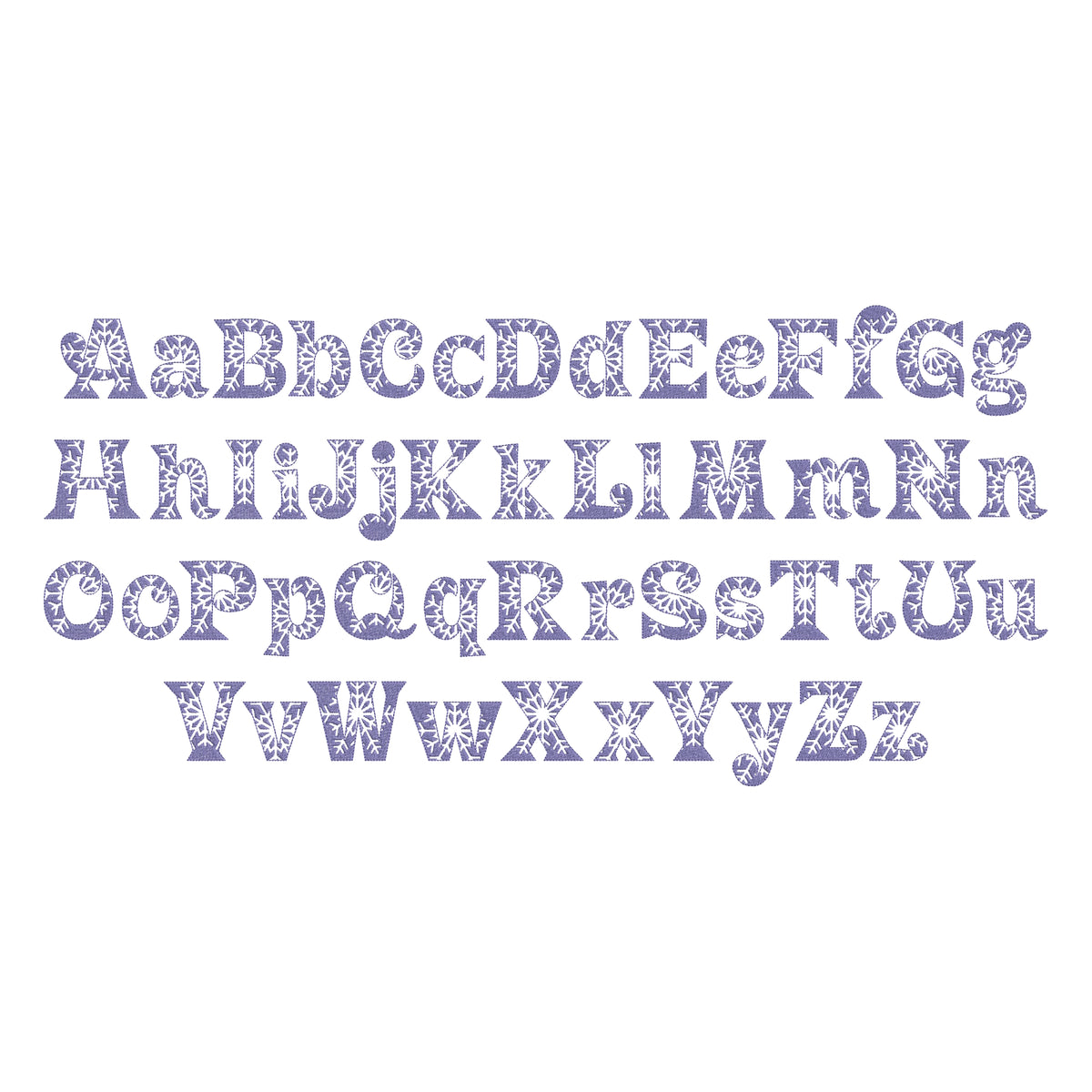 Frozen Font with Embossed Snowflake