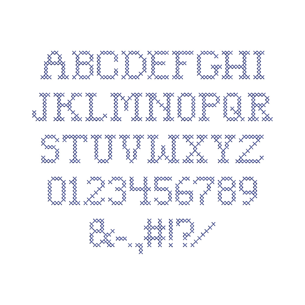 Cross Stitch Font Cottage – machine embroidery font by Artapli, photo 2