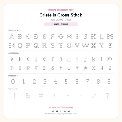Cross Stitch Font Cristella – machine embroidery font by Artapli, photo 9