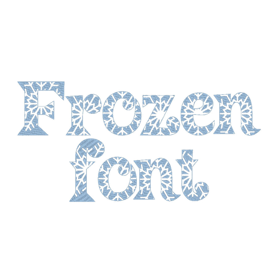Frozen Font with Embossed Snowflake