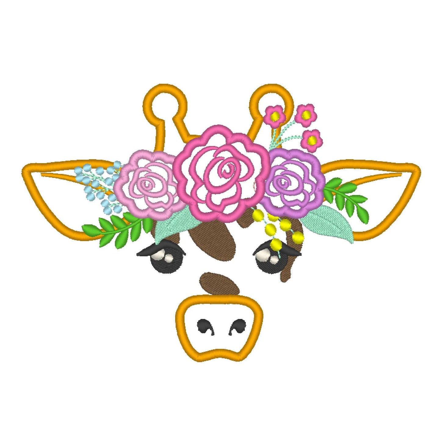 Giraffe with Floral Crown