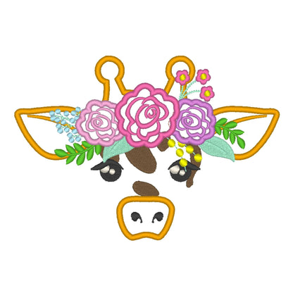 Giraffe with Floral Crown