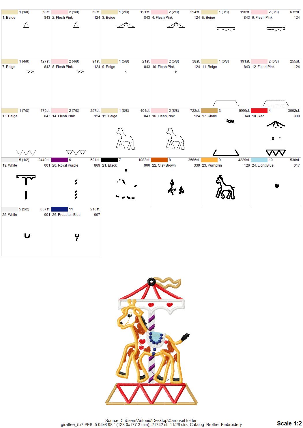 Carousel Set of 6 animal