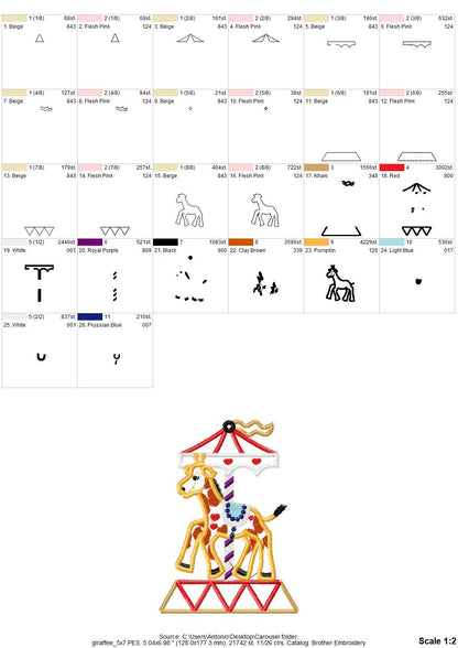 Carousel Set of 6 animal