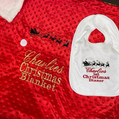 Christmas Polar Night Santa Sleigh With Deer