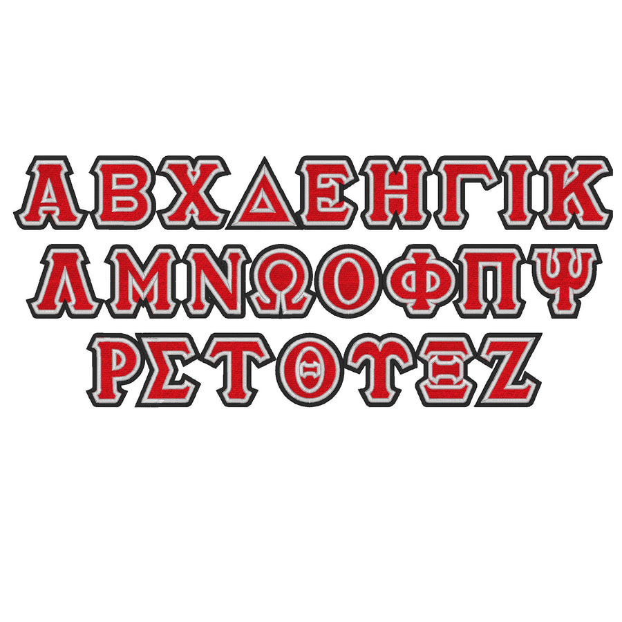 Double Outline Fill Stitch Greek Font