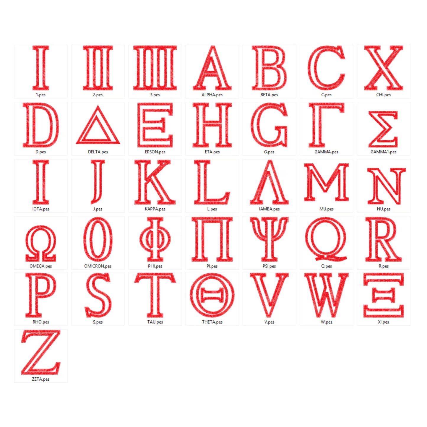 Greek Font Applique