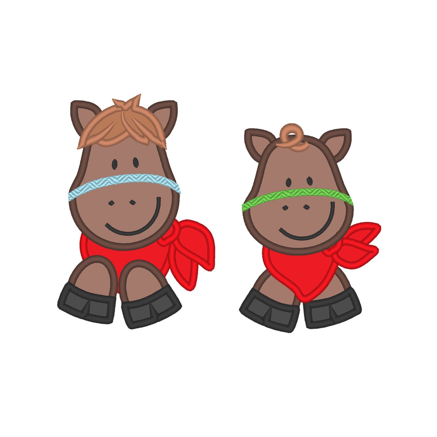 Cute Horse Applique Set of 2