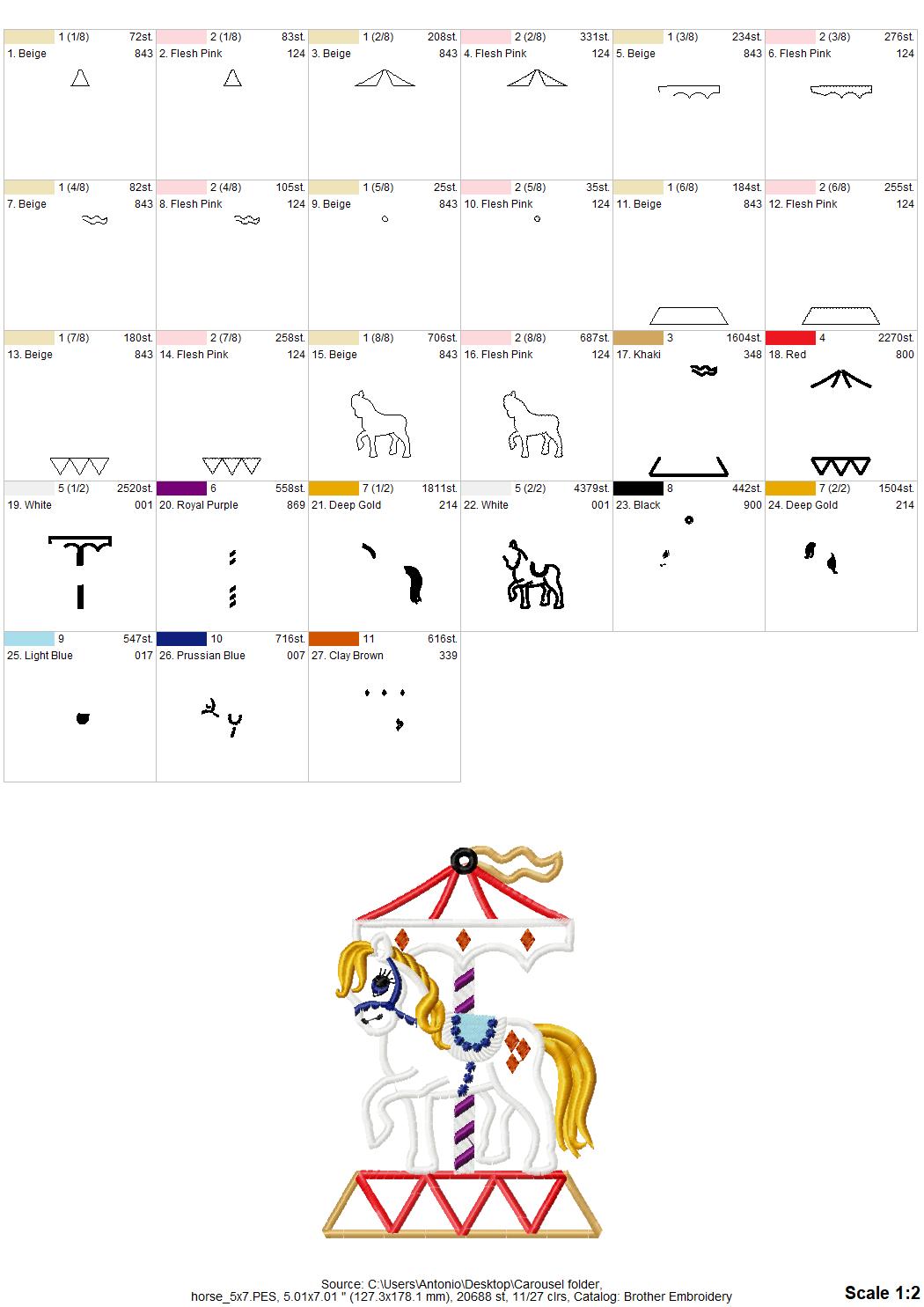 Carousel Set of 6 animal