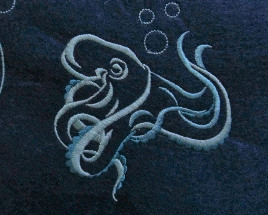 Sea Octopus quick satin stitch machine embroidery Machine Embroidery 4" 4.5" 5" 6" 7" | PES DST JEF | Artapli