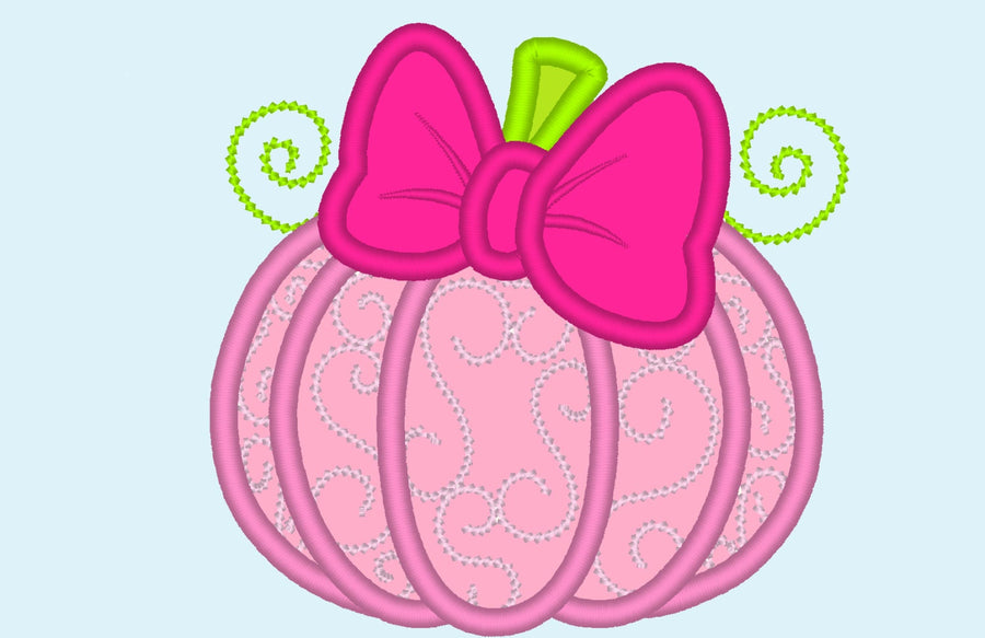 Curl and Swirl Princess Pumpkin Applique Embroidery 4" 5" 6" 7" | PES DST JEF | Artapli