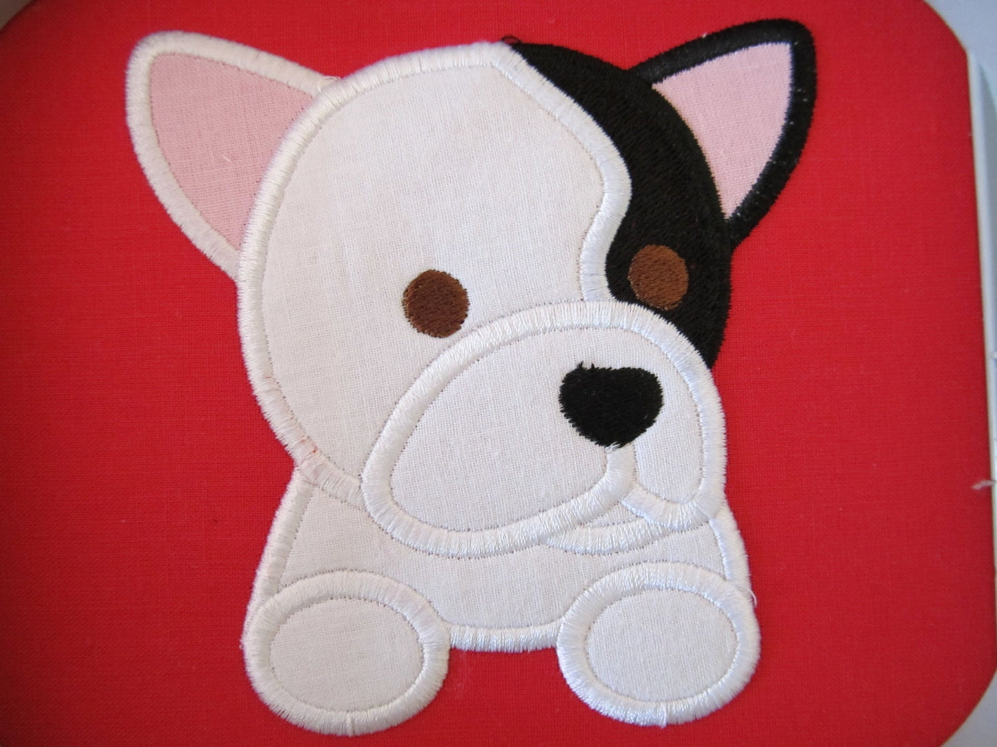 Peeking French Bulldog Puppy Dog head face applique machine embroidery designs